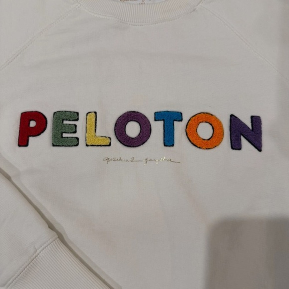 Spiritual Gangster x Peloton Classic Sweatshirt Womens Large White Raised Logo - Picture 2 of 8